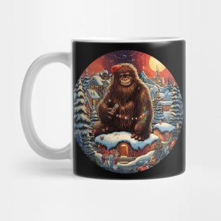 Bigfoot Squatching Through The Snow Sasquatch Christmas Xmas Mug